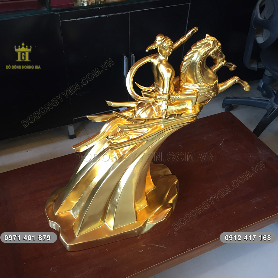 tượng đồng thánh gióng dát vàng 63cm